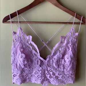 Free People Adella Bralette Lavendar size Large